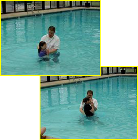 Hannah and Gillian Getting Baptism 